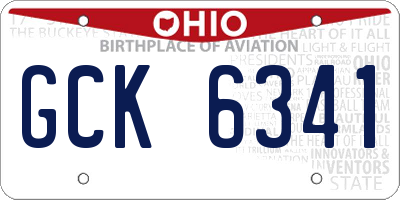 OH license plate GCK6341