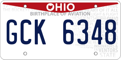 OH license plate GCK6348