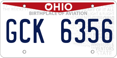 OH license plate GCK6356