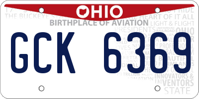 OH license plate GCK6369