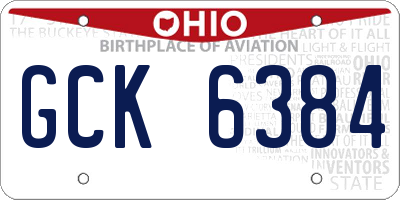 OH license plate GCK6384