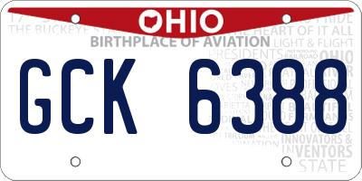 OH license plate GCK6388