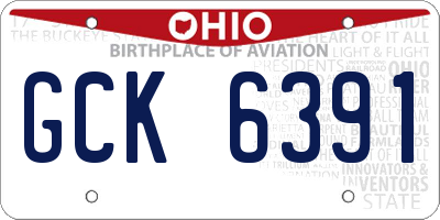 OH license plate GCK6391