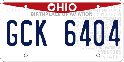 OH license plate GCK6404