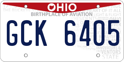 OH license plate GCK6405