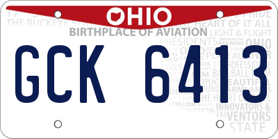 OH license plate GCK6413