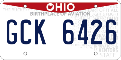 OH license plate GCK6426
