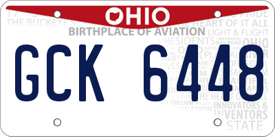 OH license plate GCK6448