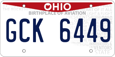 OH license plate GCK6449