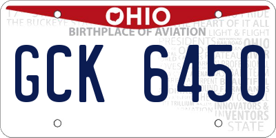 OH license plate GCK6450
