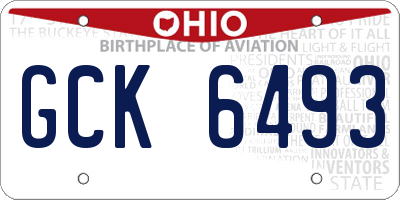 OH license plate GCK6493