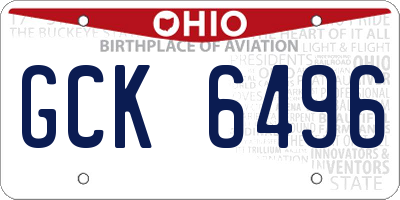 OH license plate GCK6496