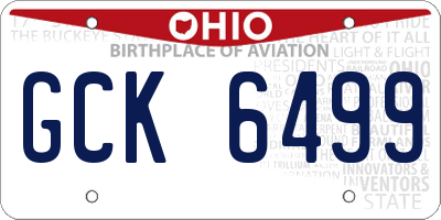 OH license plate GCK6499