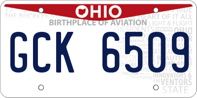 OH license plate GCK6509