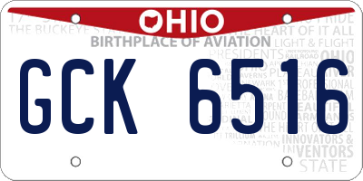 OH license plate GCK6516