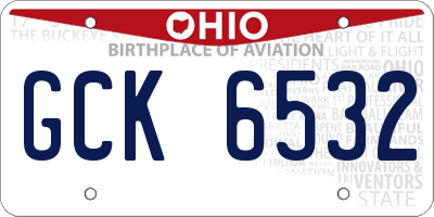 OH license plate GCK6532