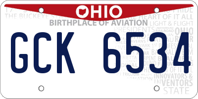 OH license plate GCK6534