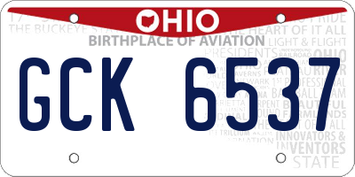 OH license plate GCK6537