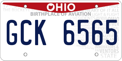 OH license plate GCK6565