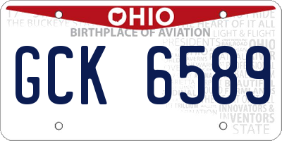 OH license plate GCK6589