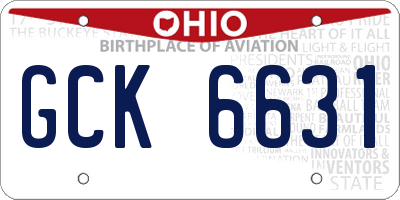 OH license plate GCK6631