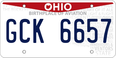 OH license plate GCK6657