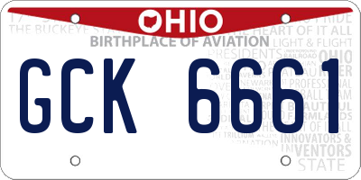 OH license plate GCK6661