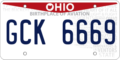OH license plate GCK6669