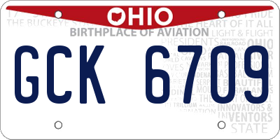 OH license plate GCK6709
