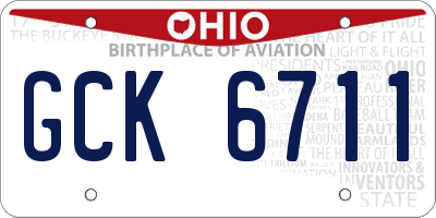 OH license plate GCK6711
