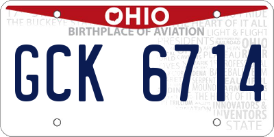 OH license plate GCK6714