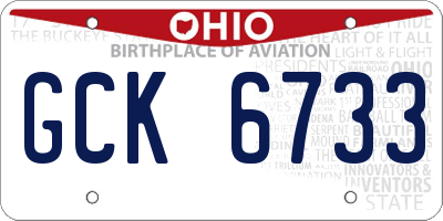 OH license plate GCK6733