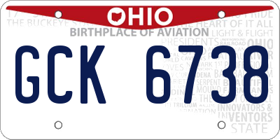 OH license plate GCK6738