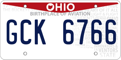 OH license plate GCK6766