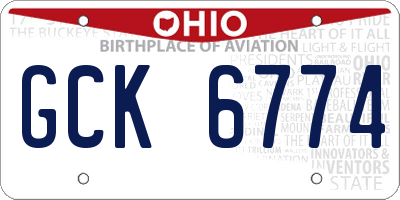 OH license plate GCK6774