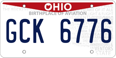 OH license plate GCK6776