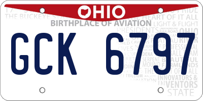 OH license plate GCK6797