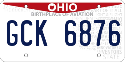 OH license plate GCK6876