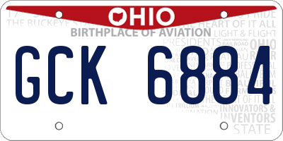 OH license plate GCK6884