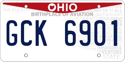 OH license plate GCK6901