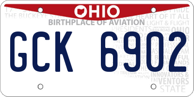 OH license plate GCK6902
