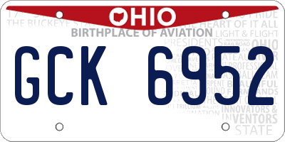 OH license plate GCK6952