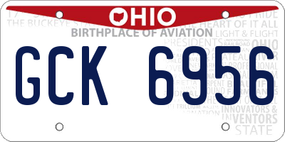 OH license plate GCK6956