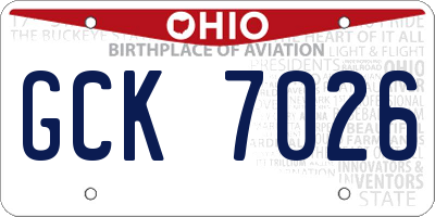 OH license plate GCK7026