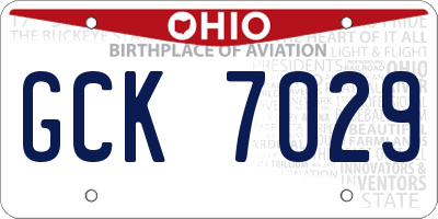 OH license plate GCK7029