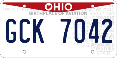 OH license plate GCK7042