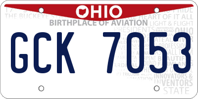 OH license plate GCK7053