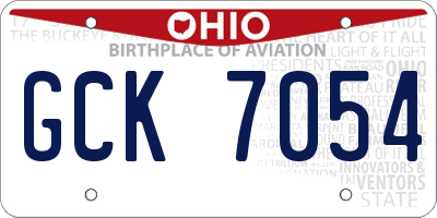 OH license plate GCK7054
