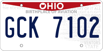 OH license plate GCK7102