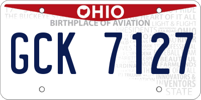 OH license plate GCK7127